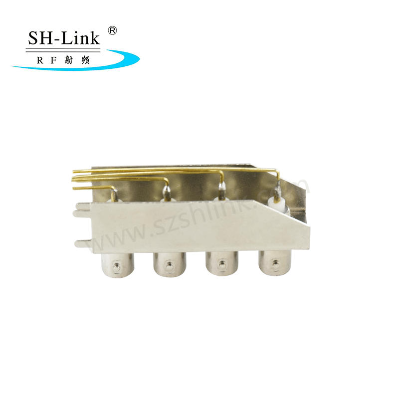 China manufacturer bnc quadruplets female connector, with bracket,Four sub